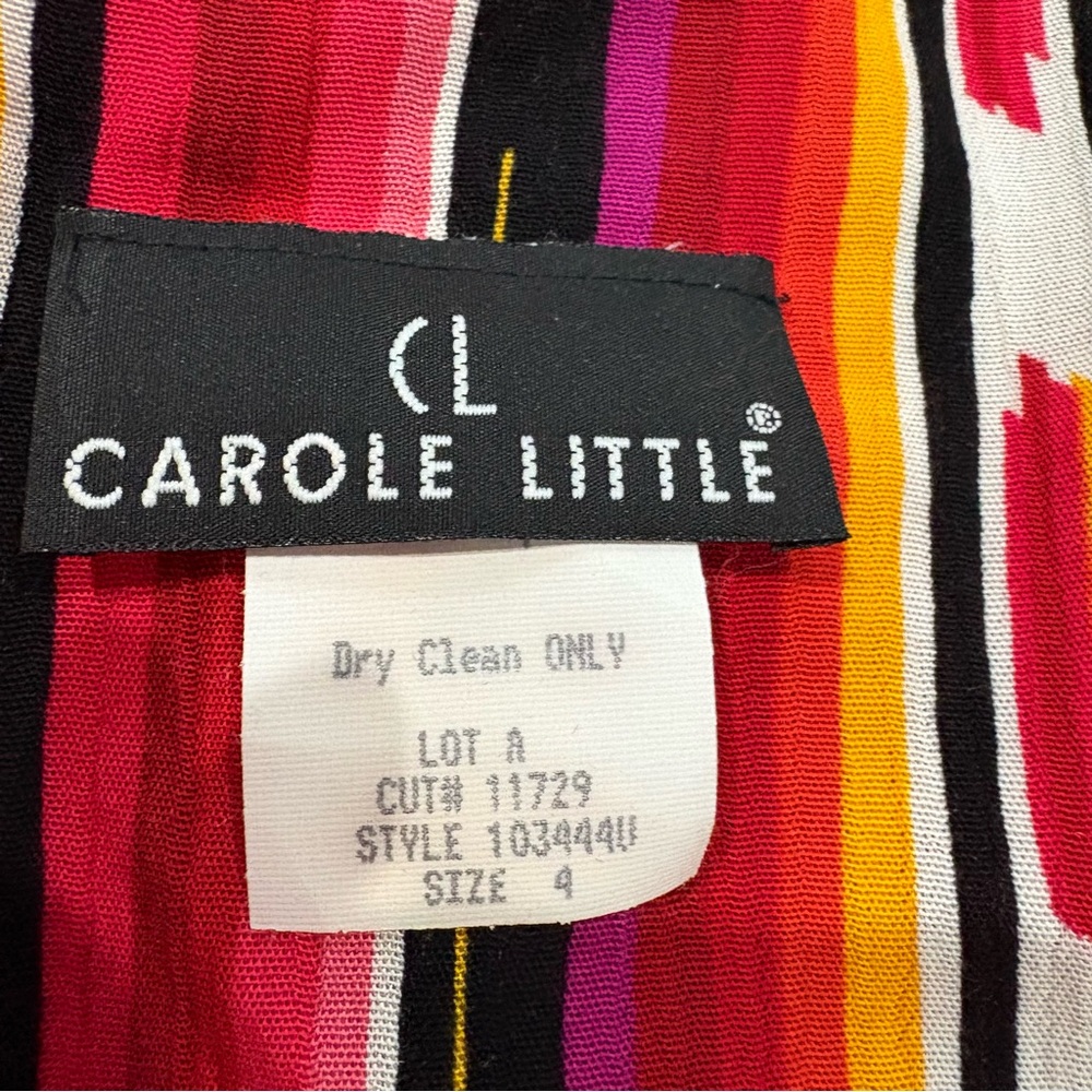 Vintage Carole Little Red Patchwork Multi Print V… - image 3